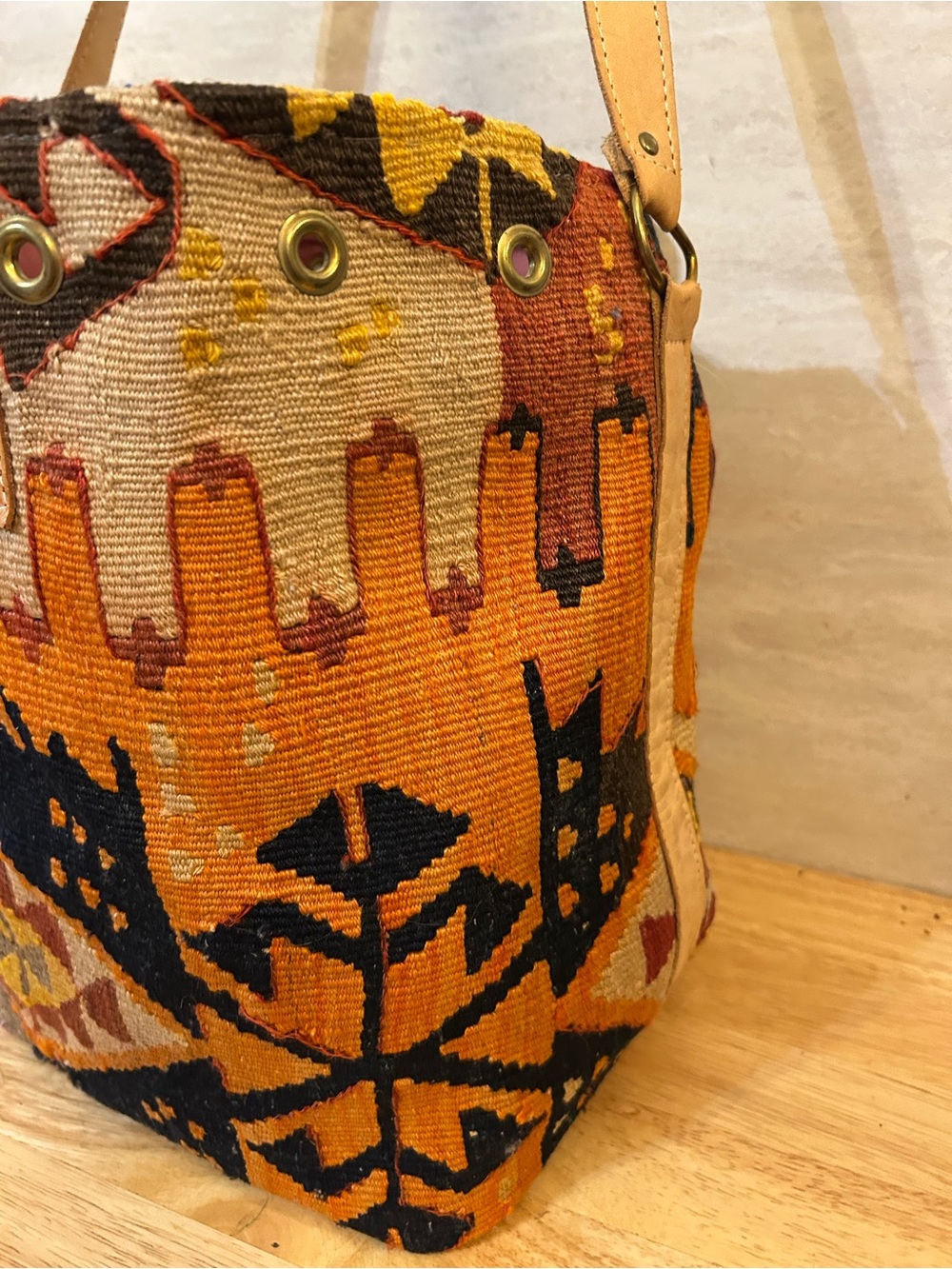 Vintage Matt Camron Turkish Kilim Bucket Bag - Picture 4 of 16